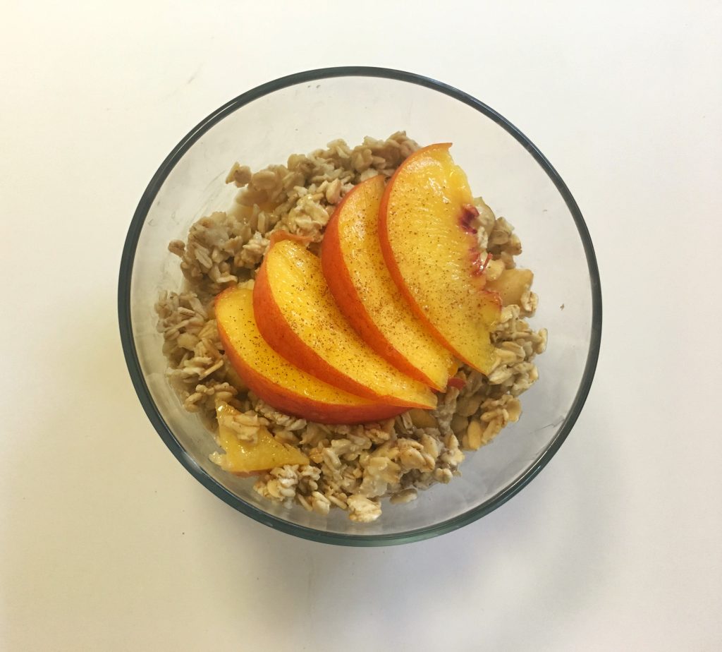 Peach Cobbler Overnight Oats